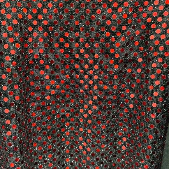 Elegant Black Jumpsuit with Red Patterned Jacket - Picture 5 of 8